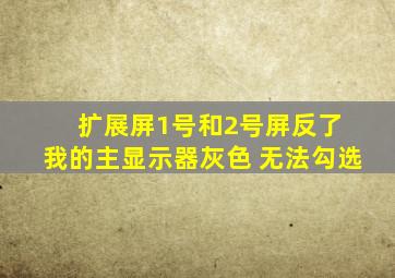 扩展屏1号和2号屏反了 我的主显示器灰色 无法勾选